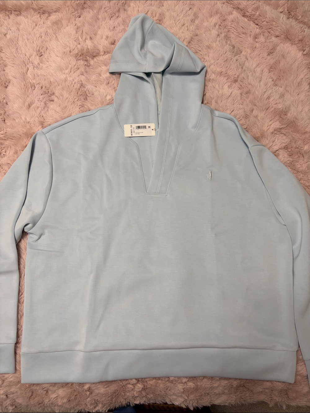 Johnnie O Stef Light Blue Hooded Pullover Sweater